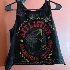 Affliction crop top tank